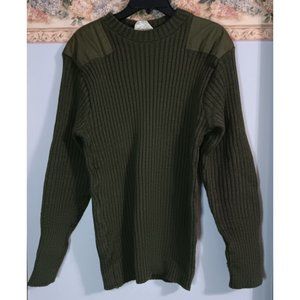 The Woolly Pully Brigade Quarter Wool 44 Green Outdoor Vintage Pullover Sweater